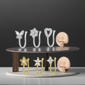 <strong>Fake</strong> Nose <strong>Ring</strong> Hoop Non Piercing Nose Cuff Faux Nose <strong>Rings</strong> for Women Clip on <strong>Septum</strong> <strong>Ring</strong> <strong>Fake</strong> Body Jewelry - Product Image 5