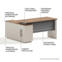 Bureau de direction moderne avec rangement - Mobilier de bureau commercial Poste de travail de direction
