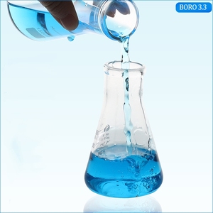 Tabung Lab Erlenmeyer kerucut dalam bentuk segitiga kaca borosilikat dengan sambungan mulut standar - Product Image 4