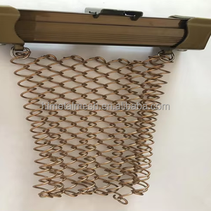 <b>Metal</b> Coil Chain Link Plain Weave Mesh Suspended Curtains with Customizable Options - Product Image 1