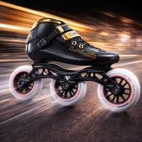 Chaussures de patinage à roulettes en alliage d'aluminium et fibre de carbone, étanches, à rebond élevé, avec 4 roues en PU, vente en gros d'usine