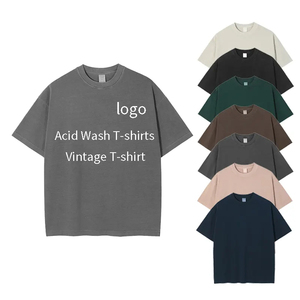 Fabricante de camisetas vintage personalizadas 100% algodón Oversized Acid Wash Tees - Product Image 5