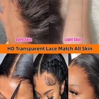 Peluca de Cabello Humano Natural Vietnamita, Pelucas con Frente de Encaje 13x6 13x4, Pelucas con Frente de Encaje HD Completamente Transparentes sin Pegamento para Mujeres Negras
