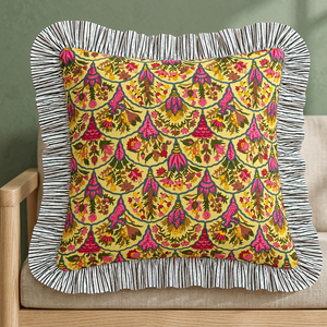Decorative Frill Cushion <b>Cover</b> With Elegant Ruffle Edge Design For <b>Sofa</b> Bedroom Living Room Styling And Home Interior Decor - Product Image 3