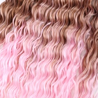 30 pouces Arel Curl Hair Water Wave Twist Crochet Hair Synthétique Deep Wave Tressage Extension de cheveux Ombre Blonde Rose