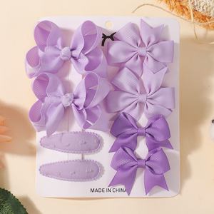 Juego de 8 Pinzas para el Cabello para Niñas, Lazos, Cintas Dulces, Colores Sólidos, Moda, Bonitos Accesorios para el Cabello para Niños - Product Image 2