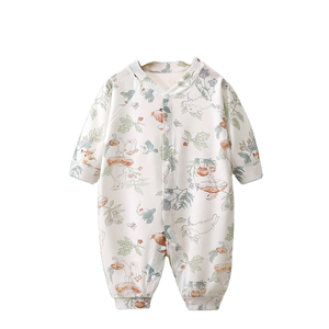 Ropa de Bebé Recién Nacido, 30% Algodón, Casual, Manga Larga, Primavera, Bonitos Monos de Dibujos Animados, Suaves, para Niña, Cierre de Botones a Presión, Tejido Completo - Product Image 1