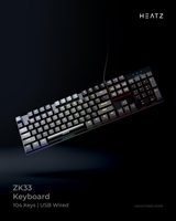 Clavier mécanique filaire avec axe vert USB pour ordinateurs de bureau Notebooks E-Sports Gaming Keyboard