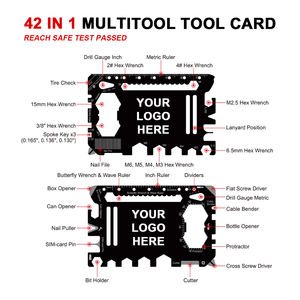 Yeni Tasarımlar edc Aletleri Popüler Özelleştirilmiş Logolu Hediyeler <span class=keywords><strong>Mini</strong></span> Hediyeler 42'si 1 Arada Çok Amaçlı Alet Kartı - Product Image 2