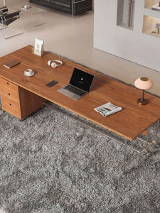 Escritorio de Oficina Moderno de Estilo Mid-Century, de Madera de Olmo, Diseño de Estación de Trabajo <span class=keywords><strong>Bosss</strong></span>, Mesa Rectangular Personalizada Multifuncional - Product Image 5