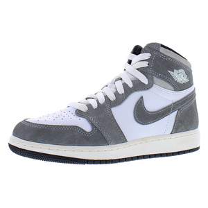 Zapatillas de baloncesto Nike Air Jordan 1 Retro High Original Suede GS para niños, color negro, rojo fuego y blanco - Product Image 1
