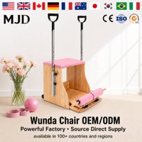 Chaise Wunda Pilates avec logo personnalisé, chaise de stabilité en bois de chêne pour la remise en forme professionnelle et l'entraînement à domicile, équipement de fitness OEM/ODM CE/SGS