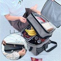 Sac à lunch thermique chaud multi-compartiments compressible nourriture boissons pique-nique sac à bandoulière isolé extensible 6 personnes sac isotherme