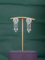 Bride Talk Ensemble de bijoux de luxe en zircon et perles, collier, boucles d'oreilles, bracelet et bague à motif éventail et pompon, 4 pièces, bijoux de mariage