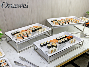 Équipement de cafétéria Onawei : Présentoir à thé, support de <span class=keywords><strong>buffet</strong></span> pour banquets, plateau de service, présentoir pour <span class=keywords><strong>repas</strong></span> froids, sushi et gâteaux - Product Image 3