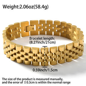 สายนาฬิกาข้อมือแฟชั่น ชุบทอง 18k ชุบเงิน ดีไซน์หรูหรา สำหรับผู้หญิงและผู้ชาย - Product Image 6