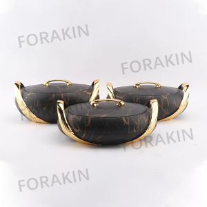 YJM2305-F Mới Sang Trọng Lẩu Thực Phẩm Ấm Hơn Set Vàng 3 Pcs Thực Phẩm Ấm Hơn Set 2.5-3-3.5 Lít - Product Image 6