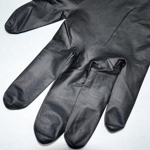 Guantes de examen de nitrilo texturizados desechables negros no estériles de grado médico guantes de mano de nitrilo de trabajo recubiertos sin polvo de látex - Product Image 5