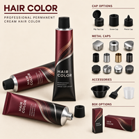 Tube vide en aluminium serti pour crème colorante capillaire permanente – Idéal pour les lancements de crèmes colorantes capillaires en boutique et l'emballage de tubes de soins capillaires.
