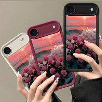 Coque de téléphone portable en TPU avec imprimé de fleurs de rose pour iPhone X XR XS 11 12 13 14 15 16 17 Pro Max