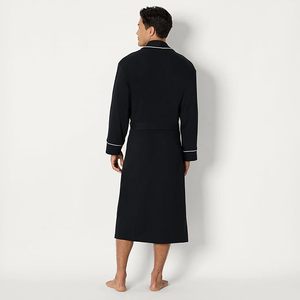 Custom Logo Cotton Soft <strong>Waffle</strong> Bathrobe Sizes Larger And Extra-large Can Be Customized Hommey Mens <strong>Black</strong> <strong>Robe</strong> - Product Image 2