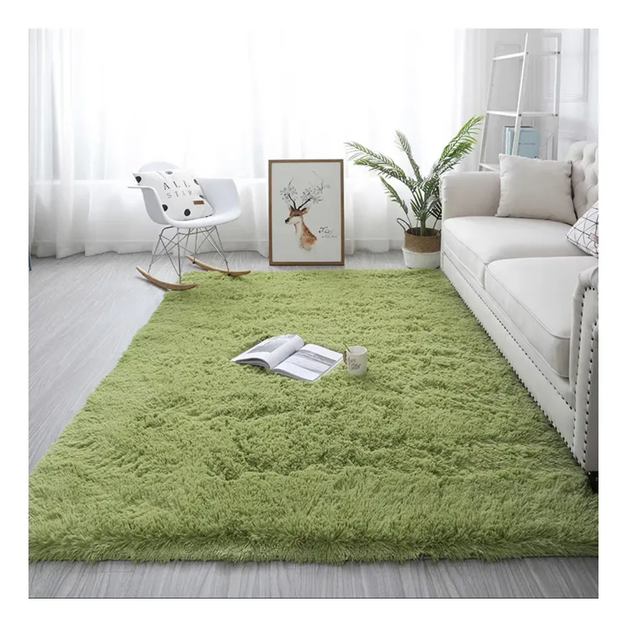 High quality fluffy custom rugs square fluffy anti skid rug shaggy rug carpet anti slip