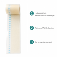 Pansement hydrocolloïde en feuille avec couche adhésive thermofusible, pansement imperméable pour cheville, découpe personnalisée, rouleau hydrocolloïde