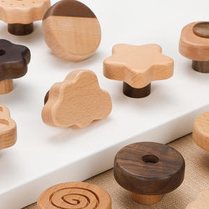 Tiradores de Muebles Personalizados, Tiradores de Madera Maciza con Forma de Estrella y Luna para Gabinetes, Perillas Creativas para Cajones de Armarios, <span class=keywords><strong>Cómodas</strong></span> y Habitaciones <span class=keywords><strong>Infantiles</strong></span> - Product Image 2