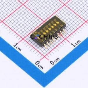 HY-DSHP08TS DIP Switch SMD-16P,11.7x5.4mm Switch Flat Toggle, Groove Type Single Pole Single Throw 8 Gull Wing Type - Product Image 1