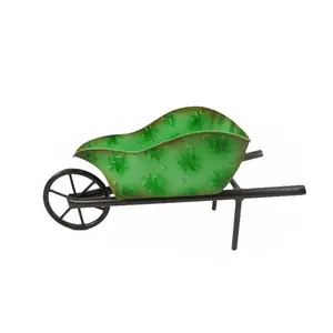 Outdoor Tuin Decor Trolley Winkelwagen Ijzeren Bloempot Stand Metalen Wagon