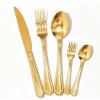 Ensemble de couverts de luxe personnalisés en or, couverts en acier inoxydable pour restaurant, cuillères, fourchettes, couteaux pour mariage, commande en gros