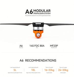 Ligpower A6 14S KV180 Combo de Motor BLDC para Dron Agrícola, Hélices de Fibra de Carbono de 23 Pulgadas, ESC, 3.5-5kg - Product Image 2