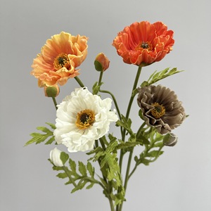 Flores Artificiales de Amapola Meng Jie, Blancas, Naranjas, Color Café, Coral, Ramo Individual, PU Realista, Decoración para el Hogar, Accesorios para Bodas - Product Image 4