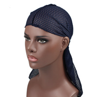 2025 gorra de montar a la moda Hip Hop Street Durag Waveur venta al por mayor turbante ropa para la cabeza malla de poliéster Durag