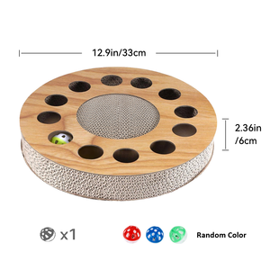 थोक नालीदार बिल्ली खरोंच बोर्ड लकड़ी के सर्कल के साथ लकड़ी-सर्कल के साथ लकड़ी-सर्कल के साथ - Product Image 2