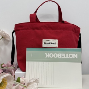 Bolsa Casual de Lona Pesada para Meninas, Bolsa Vermelha para Presentes, Portátil - Product Image 3