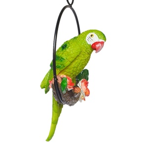 Pendentif perroquet en fer forgé, ornement suspendu, modèle d'oiseau en résine artisanale - Product Image 5
