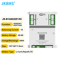 Stock UE BMS JK-B1A8S20P JK-B1A8S20P-HC 4S 7S 8S 24V 100A 200A 1A 2A BMS à équilibrage actif JK-B1A8S10P B2A8S20P avec BT