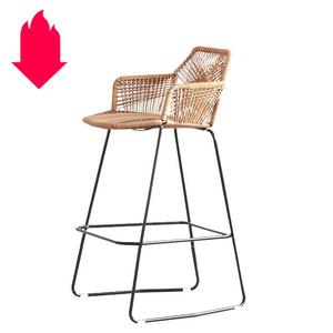 <span class=keywords><strong>Chaise</strong></span> en rotin haute bar extérieur tabouret de bar en rotin tissé <span class=keywords><strong>chaise</strong></span> de réception <span class=keywords><strong>chaise</strong></span> haute d'art en rotin - Product Image 5