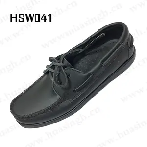 YWQ,hot selling top-level lace-up style black peas shoes anti-odor leather lining causal driver shoes HSW041