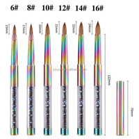 Brosse à ongles professionnelle en acrylique la mieux notée avec manche en métal et brosse en métal outil de beauté doux avec capuchon