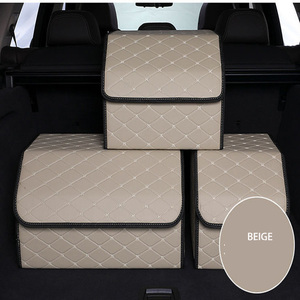 <span class=keywords><strong>FLYFIT</strong></span>-caja de almacenamiento Universal plegable de cuero, compartimentos plegables para maletero de coche, organizador de maletero, organizador de coche, 2022 - Product Image 1