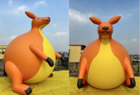 Ballon gonflable personnalisé en PVC BOYI, kangourou de dessin animé, décoration gonflable volante, ballon kangourou