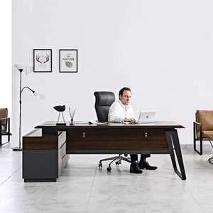 Boss Office Desk <b>Adjustable</b> Standing Executive Modern Office Desk With Storage for Commercial Use - Product Image 1