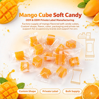 Bonbons gélifiés moelleux et sucrés au goût mangue tropicale, sachet de 1 kg en vrac pour les fêtes d'enfants et les friandises quotidiennes
