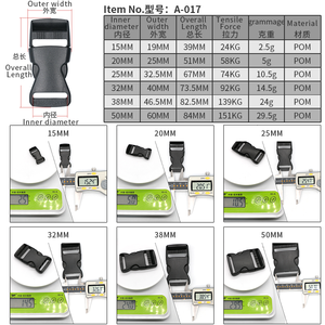 Fabricant de boucles 15mm 18mm 25mm 32mm 38mm 50mm Boucle de sac Boucle en plastique à dégagement latéral réglable - Product Image 2