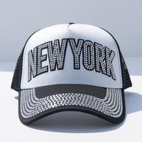Flyances Fabricant Personnalisé Strass New York Logo Baseball Casquette Patches