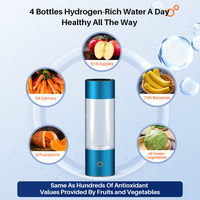 3 menit menghasilkan air hidrogen kaya air portabel isi ulang kaca botol air hidrogen basa