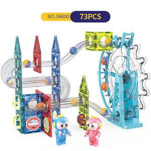 2024 bloques de vástago DIY bola rodante eléctrica magnética bloques de construcción pista de bolas bloques magnéticos juguetes de construcción con música - Product Image 3