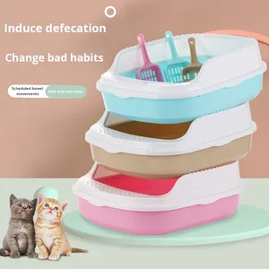 Halbgeschlossene Kunststoff-Katzentoilette mit Einfacher Reinigungsfunktion Umweltfreundliches & Langlebiges Design - Haustier-Reinigungsprodukte - Product Image 4